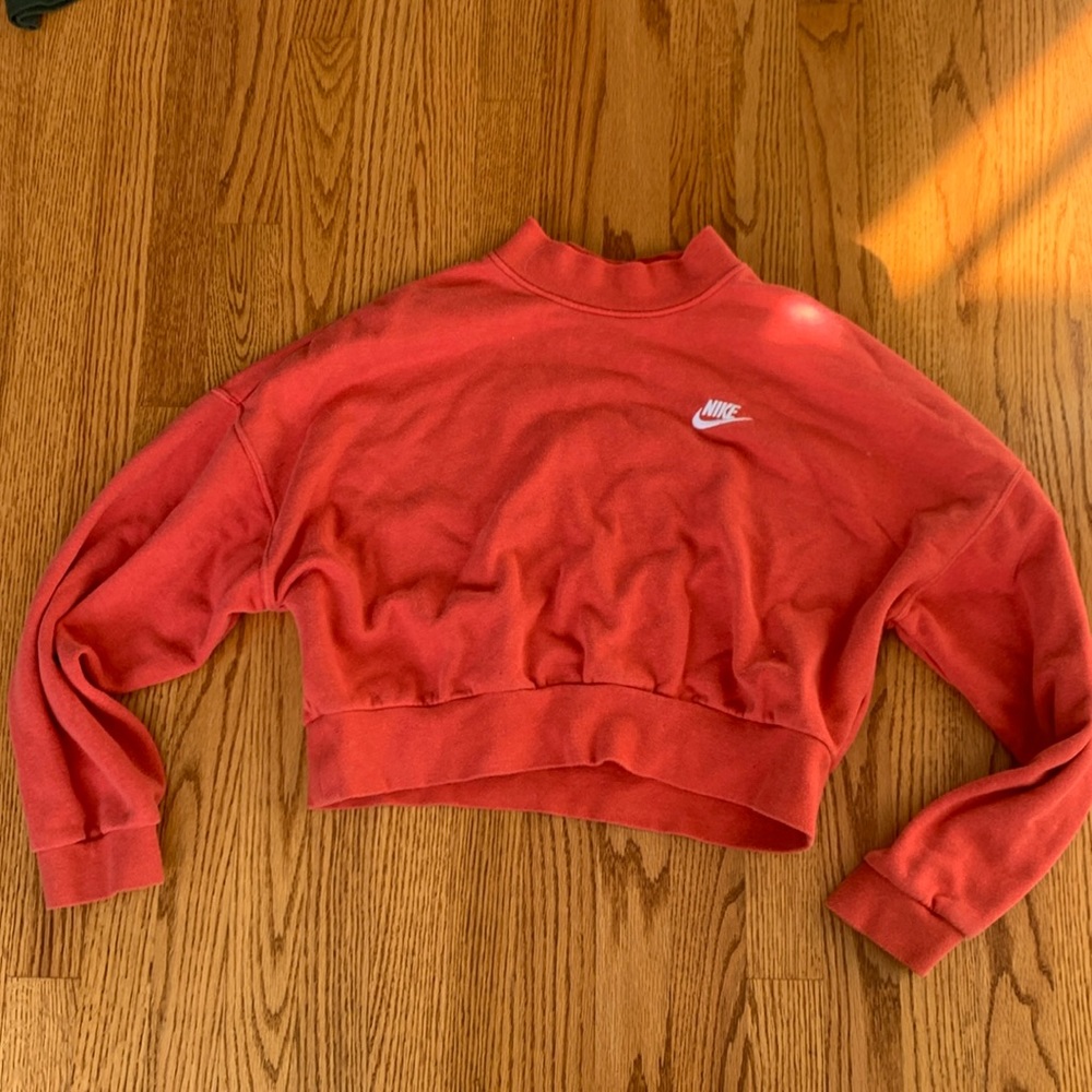 Nike, oversized cropped mock neck, pullover